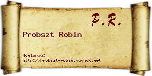 Probszt Robin névjegykártya
